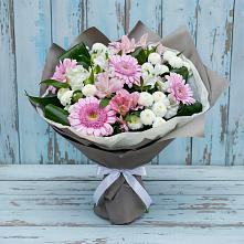 Букет цветов из:  Герберы, Альстромерии и Хризантемы #REPLACE_PRED# Сухой Буйволе