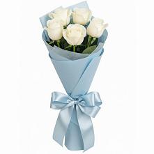 Букет 5 Белых роз Проуд #REPLACE_PRED# Сухой Буйволе