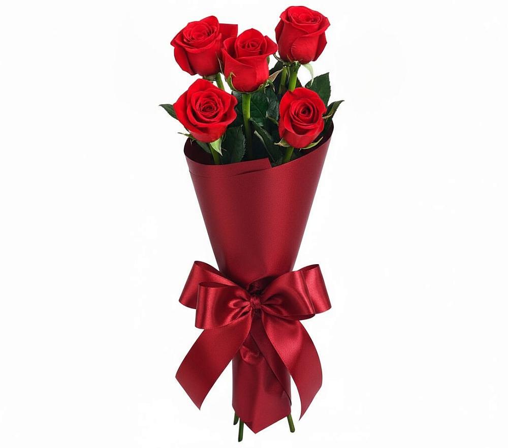 Букет 5 Красных роз Эдлесс Лав в Сухой Буйволе