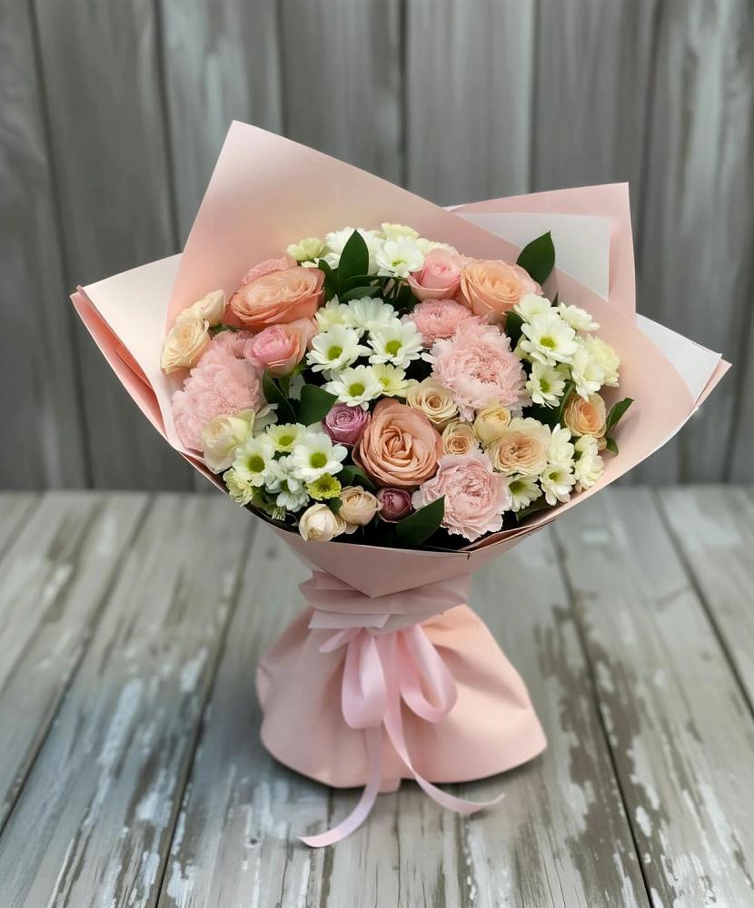 Букет цветов из: Гвоздики, Розы и Хризантемы в Сухой Буйволе