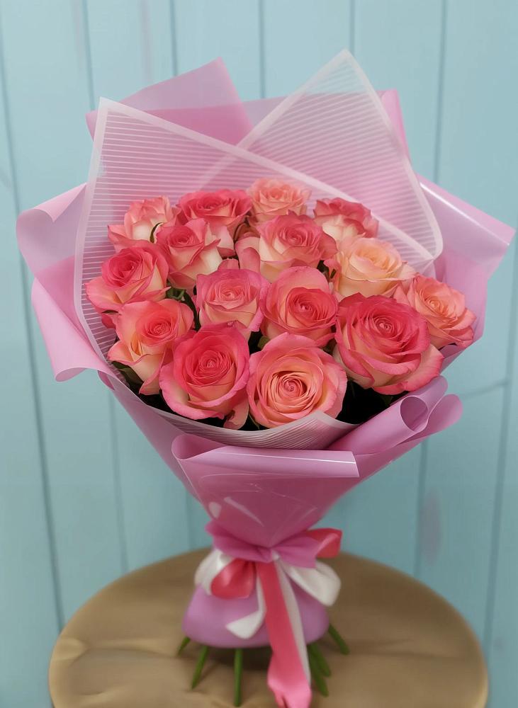 Букет 15 Розовых роз Равель в Сухой Буйволе
