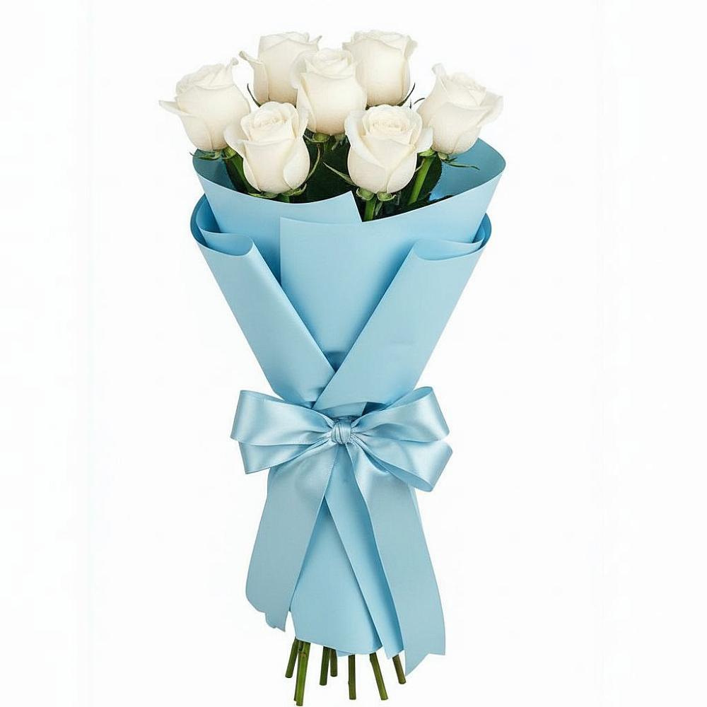 Букет 7 белых роз Проуд в Сухой Буйволе