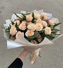 Букет Кремовые розы Латте в Сухой Буйволе