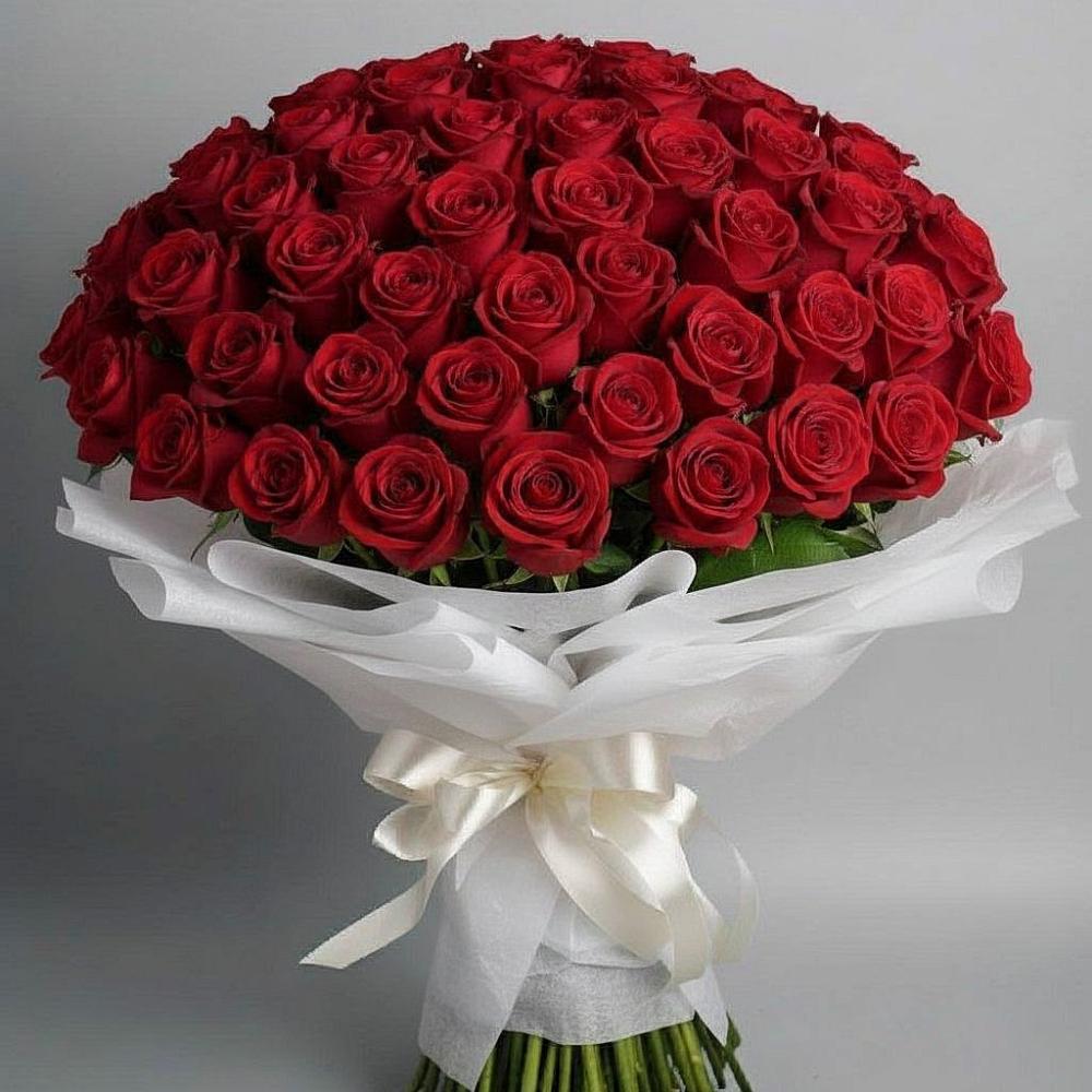 Букет 101 Красная роза Блэк Мэджик в Сухой Буйволе