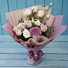 Букет цветов из:  Розы и Лизиантусы #REPLACE_PRED# Сухой Буйволе