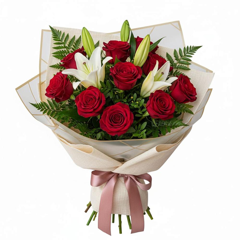 Букет цветов из: Лилии и Розы в Сухой Буйволе