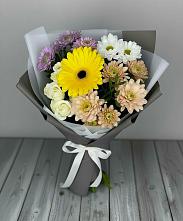 Букет цветов из:  Розы, Герберы и Хризантемы в Сухой Буйволе