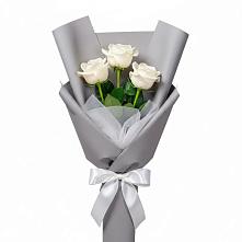 Букет 3 белые розы в Сухой Буйволе