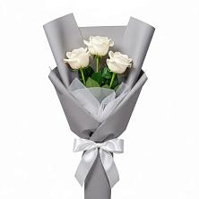 Букет 3 белые розы в Сухой Буйволе