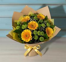 Букет цветов из:  Герберы и Хризантемы в Сухой Буйволе