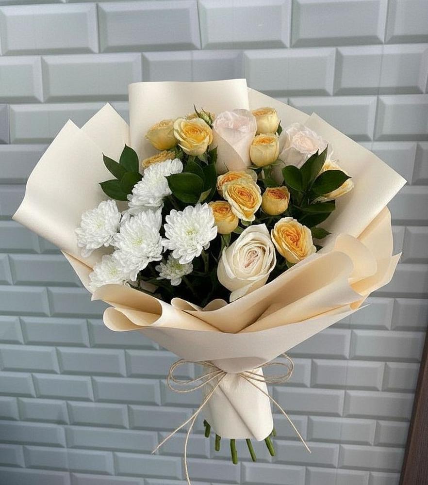 Букет цветов из: Розы и Хризантемы в Сухой Буйволе