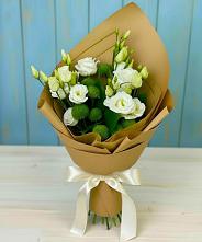 Букет цветов из:  Хризантемы и Лизиантусы #REPLACE_PRED# Сухой Буйволе