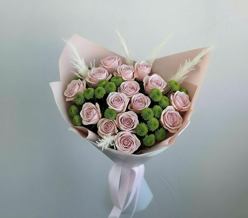 Букет цветов из: Розы и Хризантемы в Сухой Буйволе