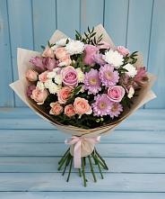 Букет цветов из:  Хризантемы, Розы и Альстромерии #REPLACE_PRED# Сухой Буйволе