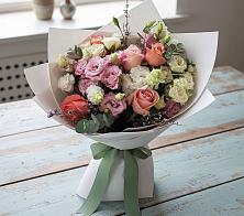 Букет цветов из:  Розы, Лизиантусы и Гвоздики в Сухой Буйволе