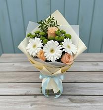 Букет цветов из:  Герберы, Розы и Хризантемы в Сухой Буйволе