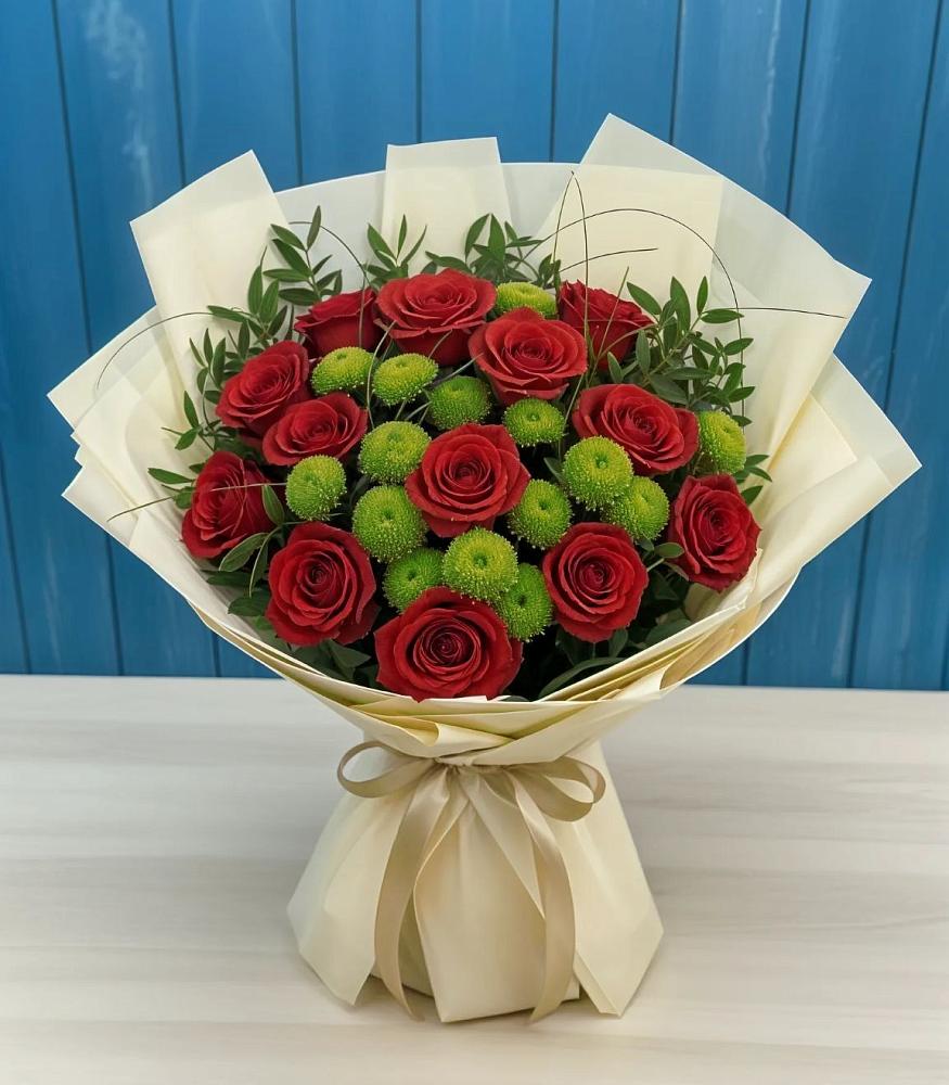 Букет цветов из: Розы и Хризантемы в Сухой Буйволе