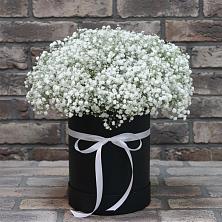 Цветочная композиция из Гипсофила в шляпной коробке в Сухой Буйволе